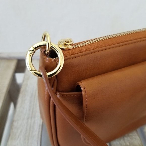 NEW! Brown Faux Leather Purse Shoulder Crossbody Bag w/Detachable Strap - Picture 11 of 14